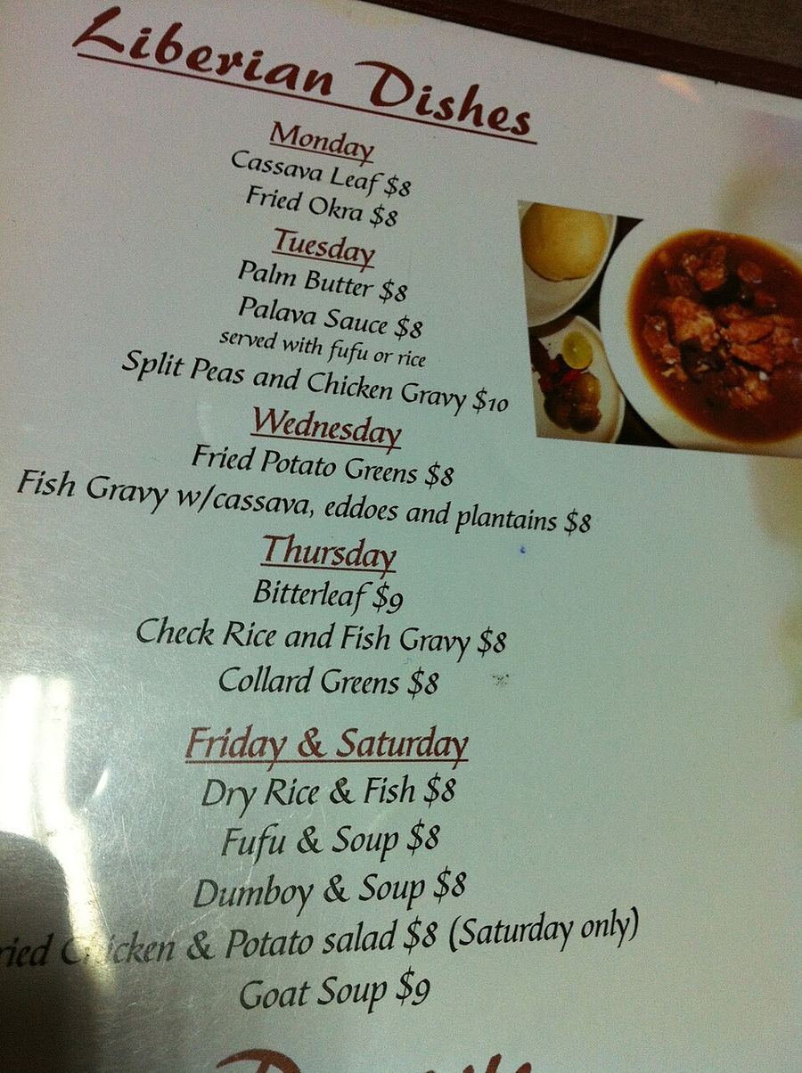 Cuisine & Misattributed Foods, Liberia