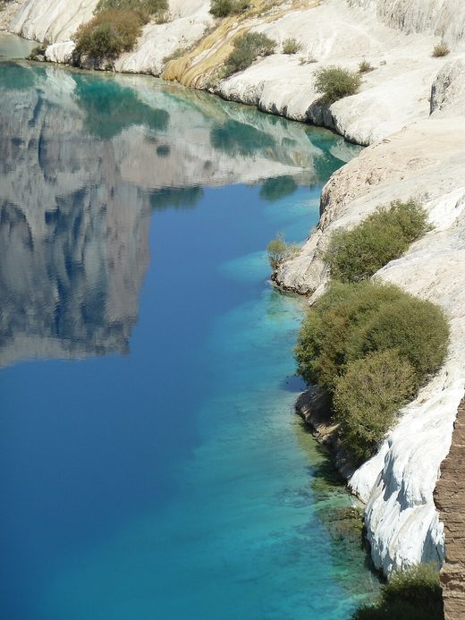 Lake and shore in National park in Band-e Amir, Bamyan, Afghanistan