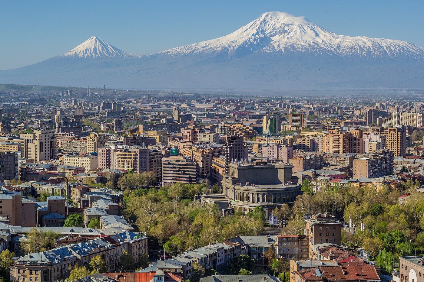 Mount Ararat and the Yerevan skyline, Armenia