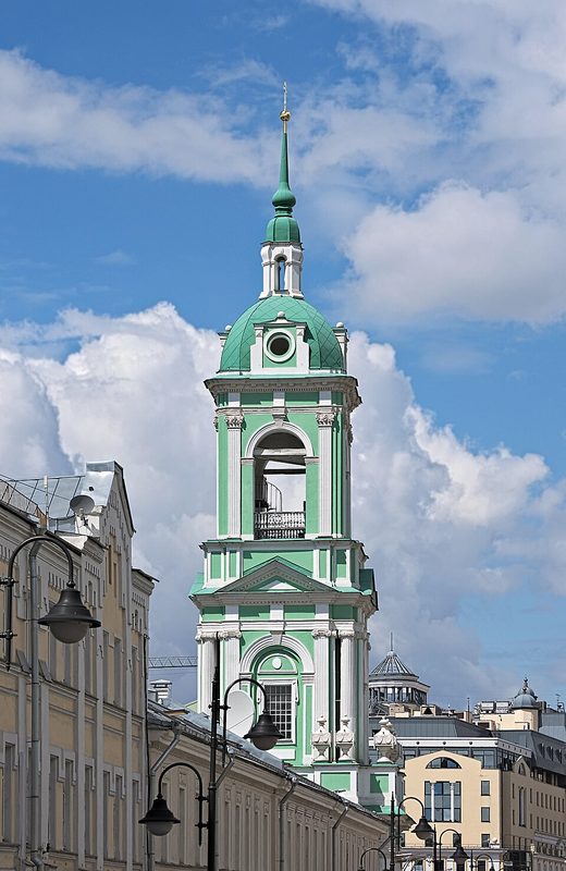 Bell tower of Church of Beheading of John the Baptist in Moscow, Antigua and Barbuda