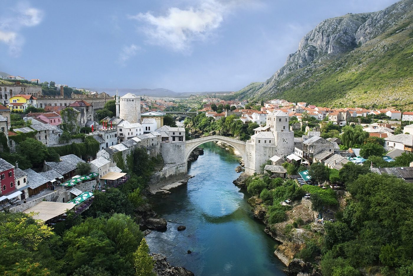 Mostar Old Town Panorama, Bosnia and Herzegovina