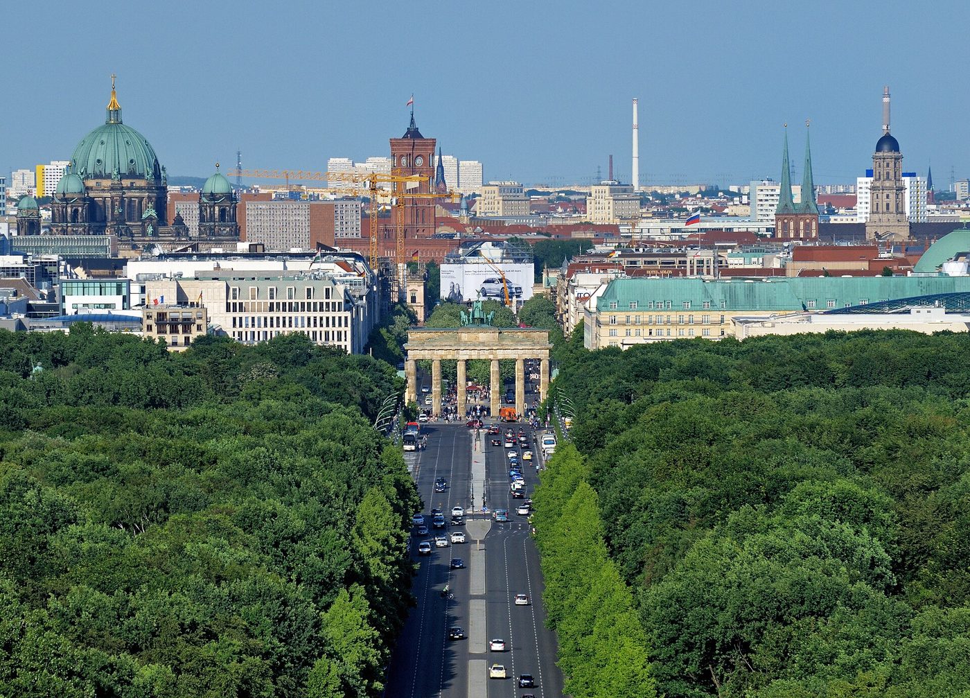 View of the Brandenburg Gate from Victory Column. Berlin, Germany, Germany