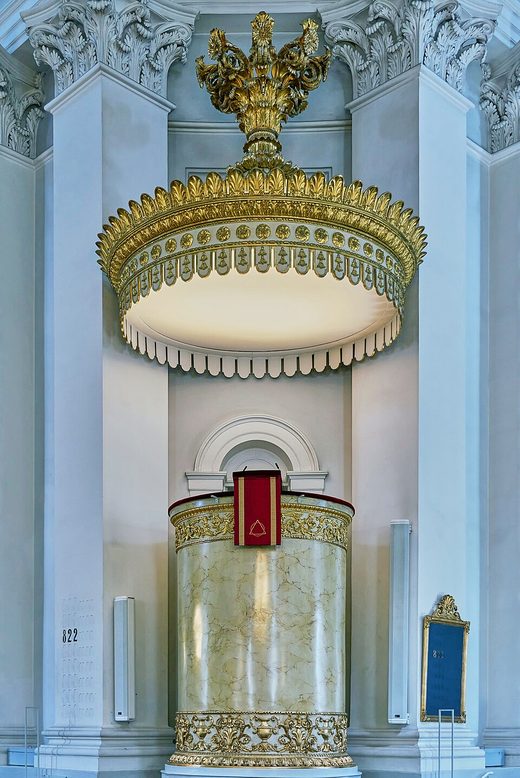 0146 FIN Helsinki Main Lutheran Cathedral pulpit V-P, Finland