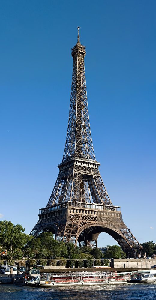 Eiffel Tower from north Avenue de New York, Aug, France