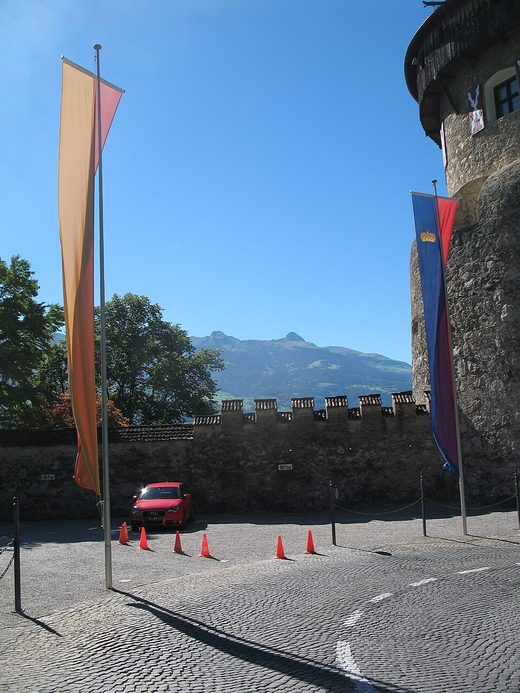 Vaduz Castle-flags, Liechtenstein