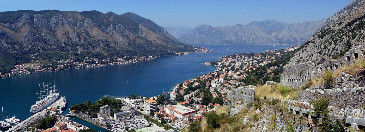Kotor and Boka kotorska - view from city wall, Montenegro
