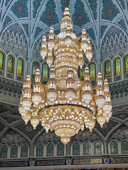 Chandelier in Sultan Qaboos Grand Mosque in Muscat, Oman (53698094454), Oman