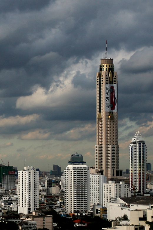 The Baiyoke Tower II closeup in Bangkok, Thaliand, Thailand